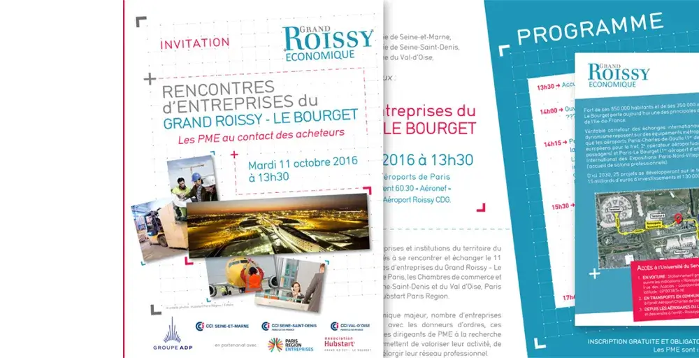 Flyer B2B Rencontres d'affaires du Grand Roissy Économique