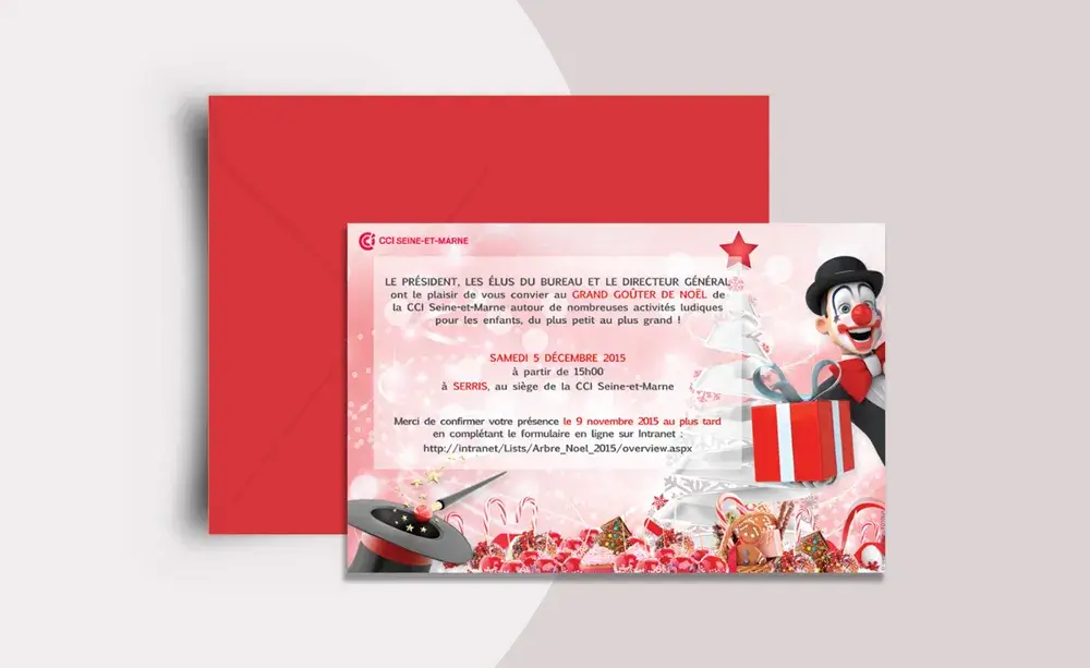 Invitation e-mailing Arbre de Noël 2015 CCI Seine-et-Marne