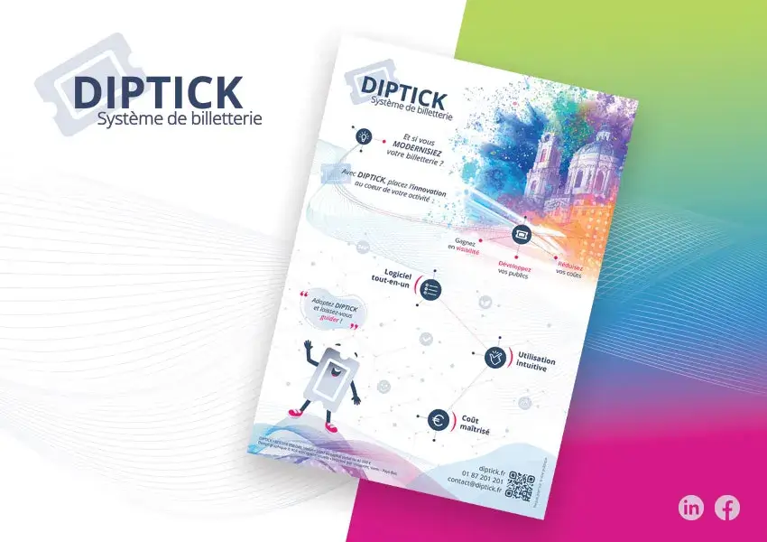 Flyer promotionnel B2B de présentation du logiciel Diptick