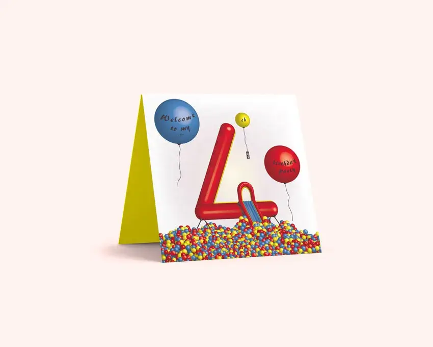 Carte d'anniversaire personnalisée pour un enfant 4 ans