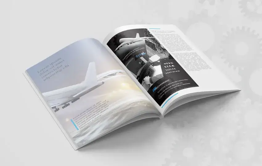 Encart publicitaire B2B destiné à la presse spécialisée Groupe Dynel