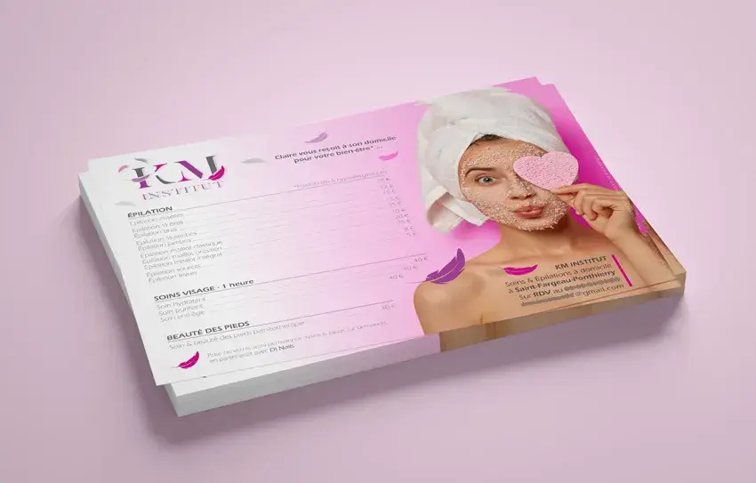 Flyer tarifaire et carte des soins KM Institut