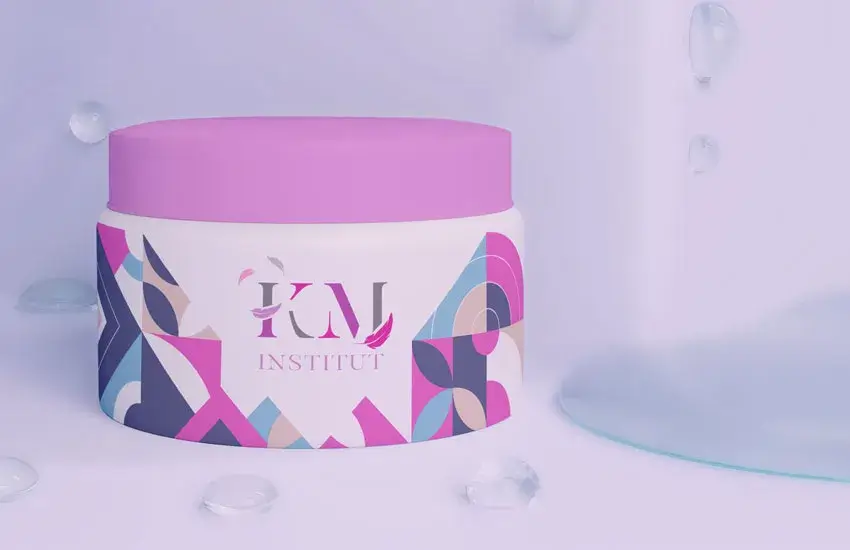 Design de packaging pour crème de beauté et cosmétiques KM Institut