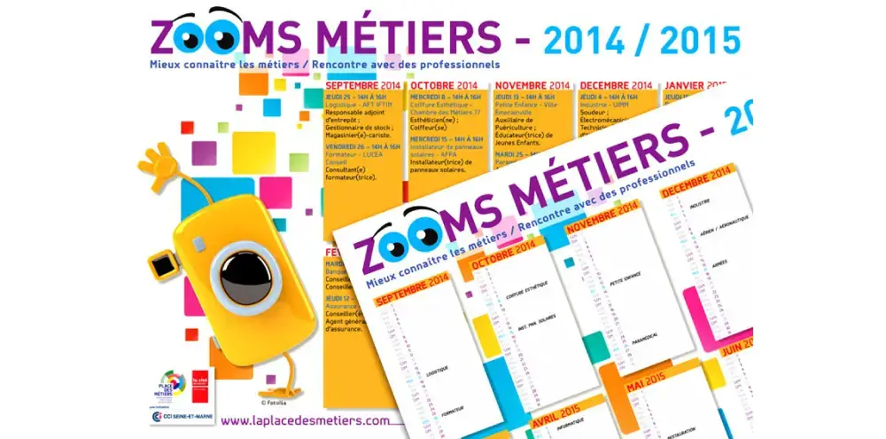 Calendrier interactif web - Zoom Métiers 2014-2015 - La Place des Métiers