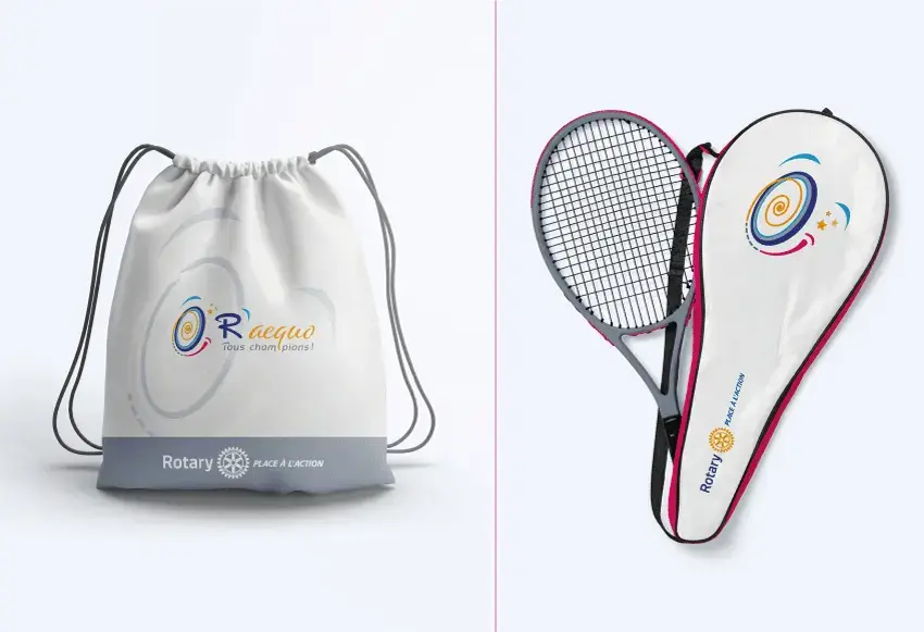 Sacs de sport et housses de raquette de tennis R'aequo personnalisés pour la journée nationale handisport