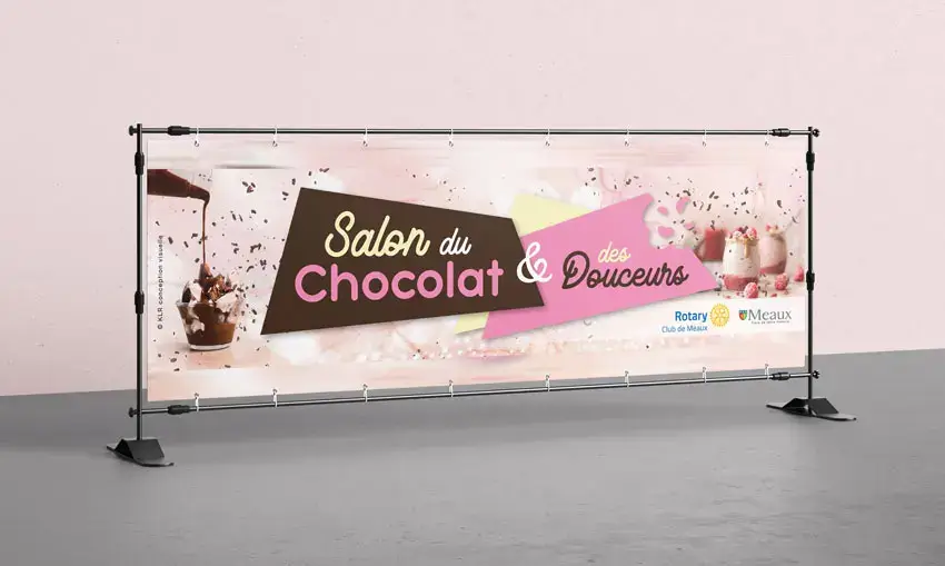 Banderole signalétique extérieure grand format / Salon du Chocolat & des Douceurs
