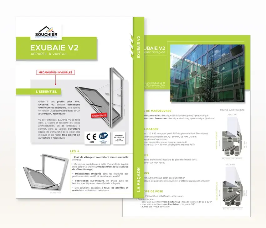 Exemple de fiche produit / Documentation commerciale A4 Souchier-Boullet